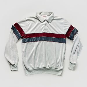 Harper | Shirt | Striped Velour 1980s | Mens XL | Gray