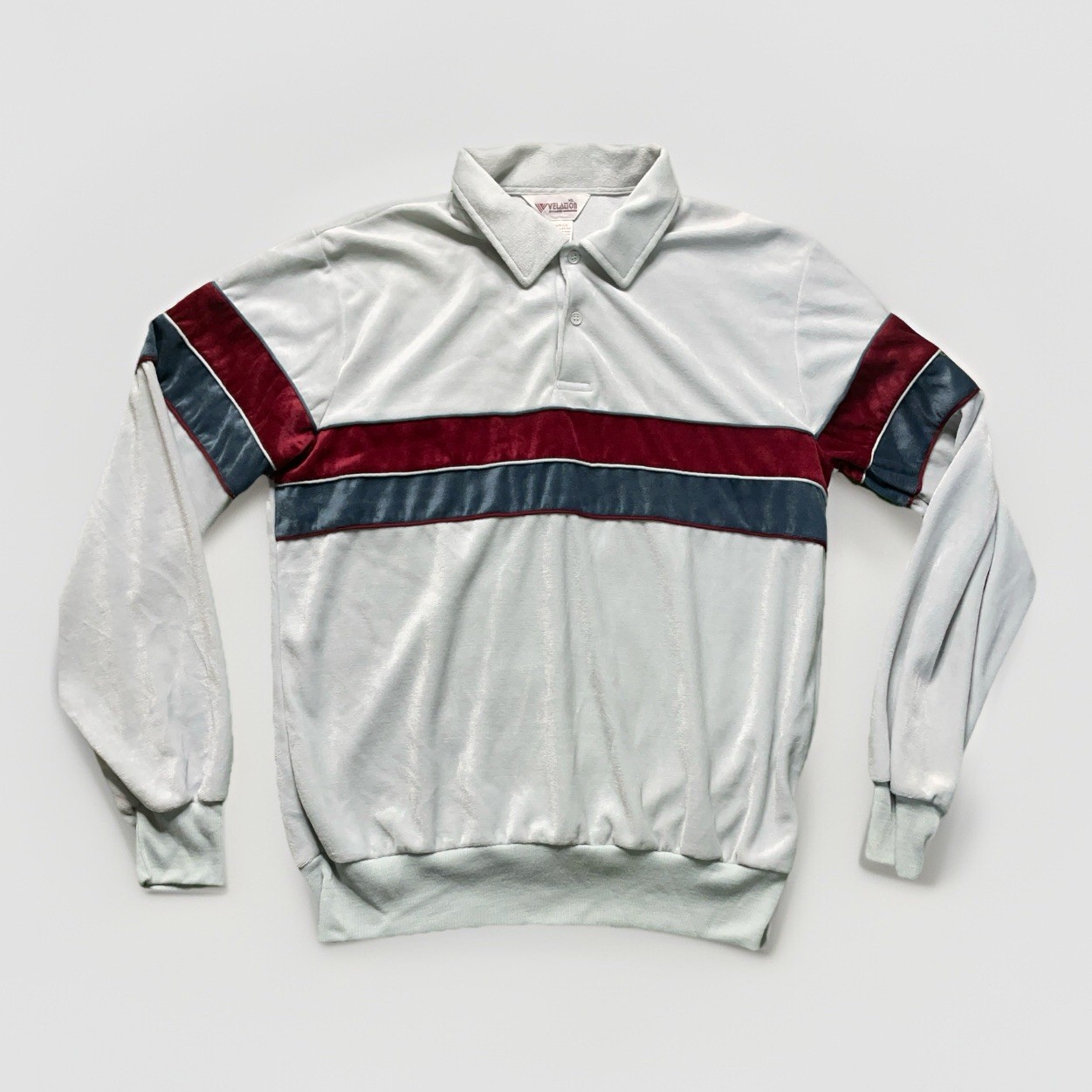 Harper | Shirt | Striped Velour 1980s | Mens XL | Gray