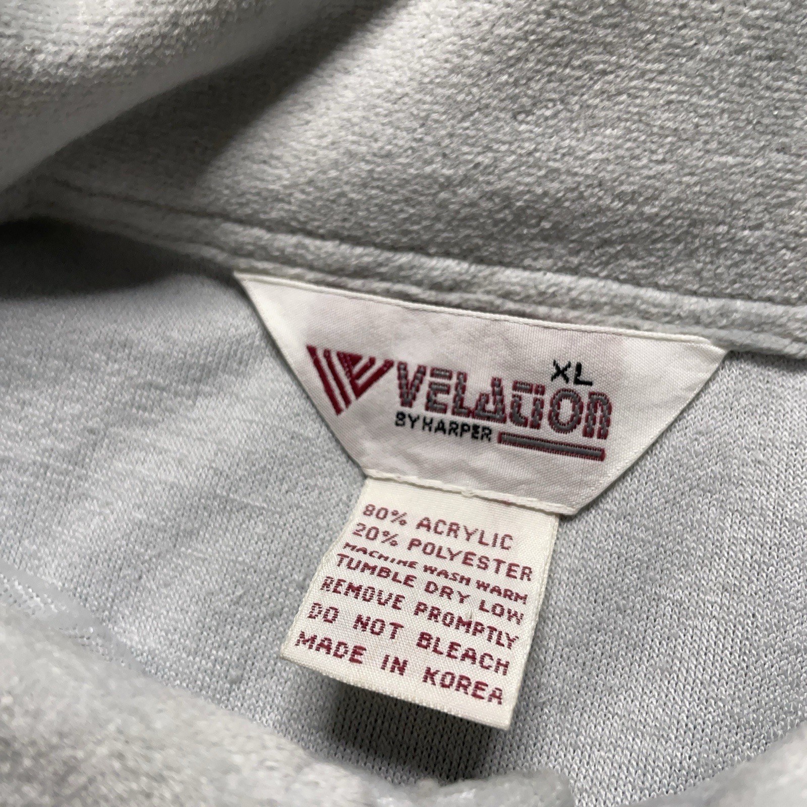 Harper | Shirt | Striped Velour 1980s | Mens XL | Gray - Image 5