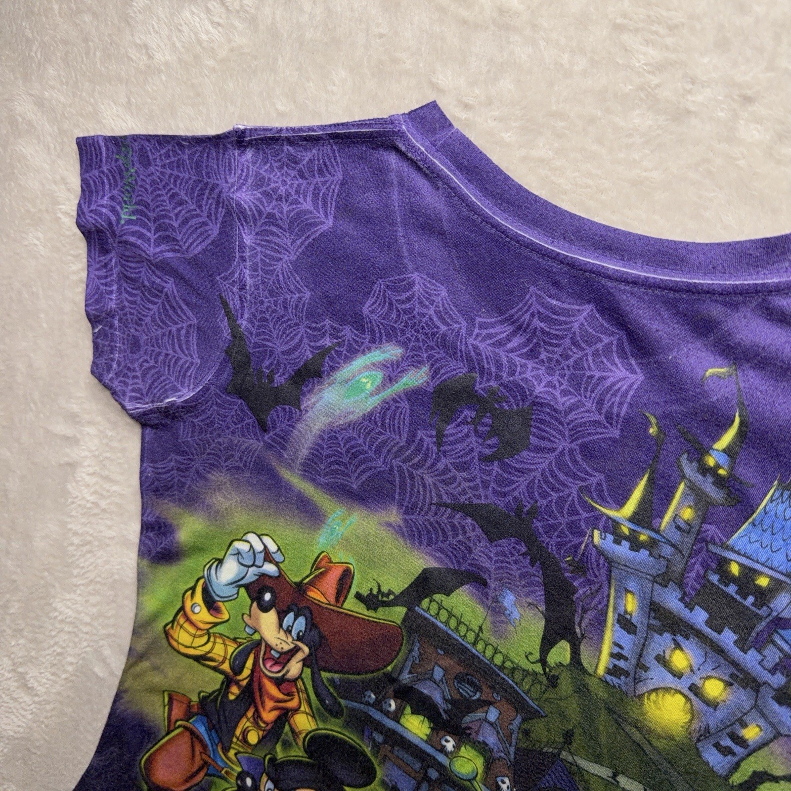 Disney Parks | T-Shirt | Halloween Haunted Mansion Minnie All Over Print | Womens S | Purple - Image 10