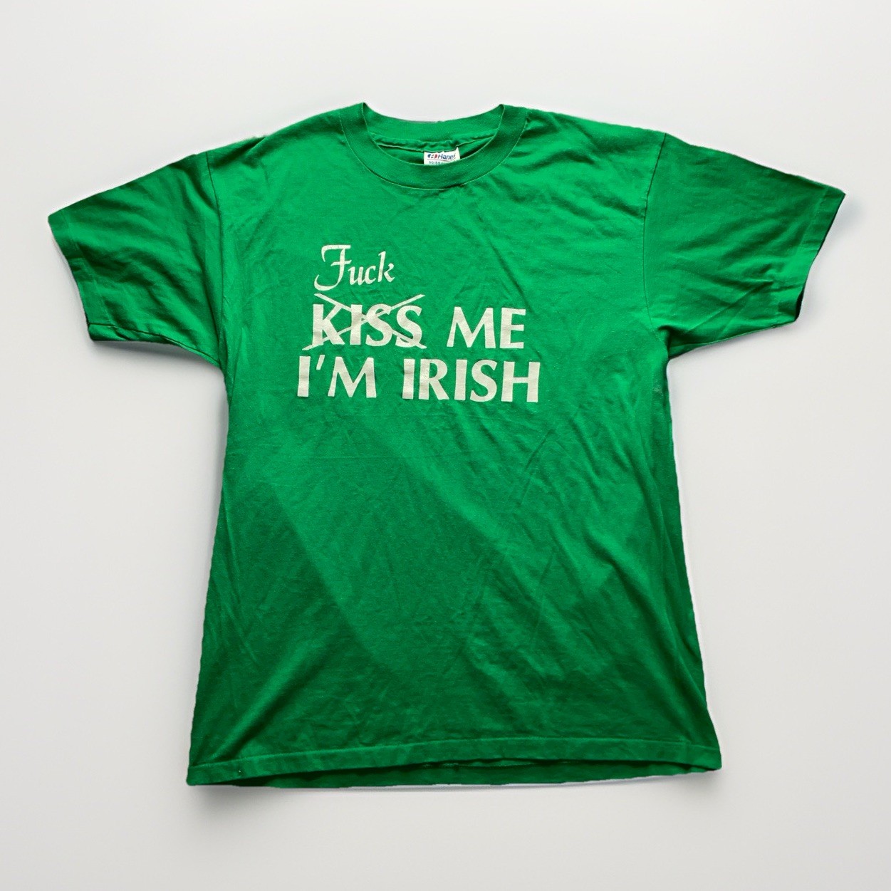 Vintage 90s Hanes T Shirt XL Green Irish St Patrick’s Day USA Made Single Stitch