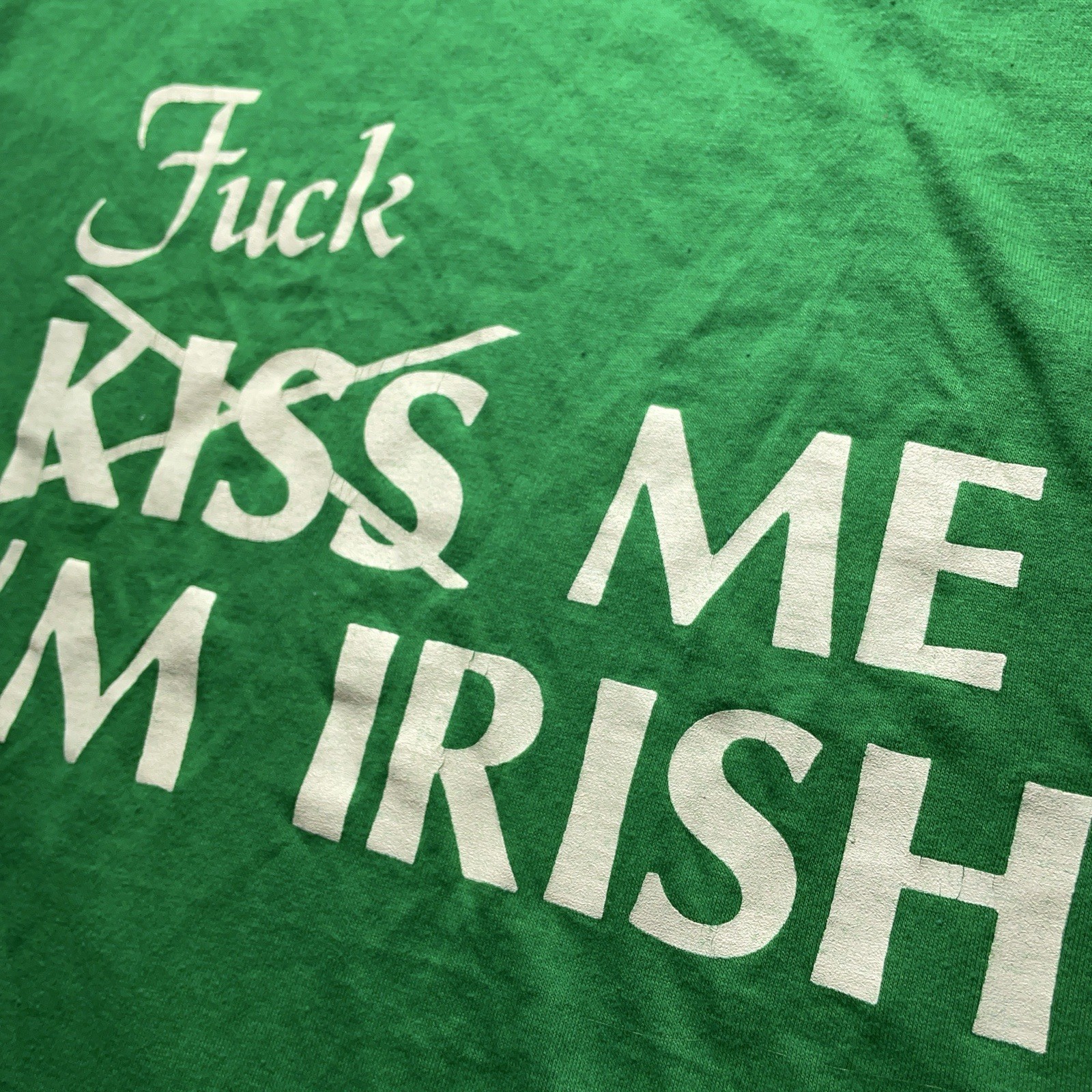 Vintage 90s Hanes T Shirt XL Green Irish St Patrick’s Day USA Made Single Stitch - Image 7