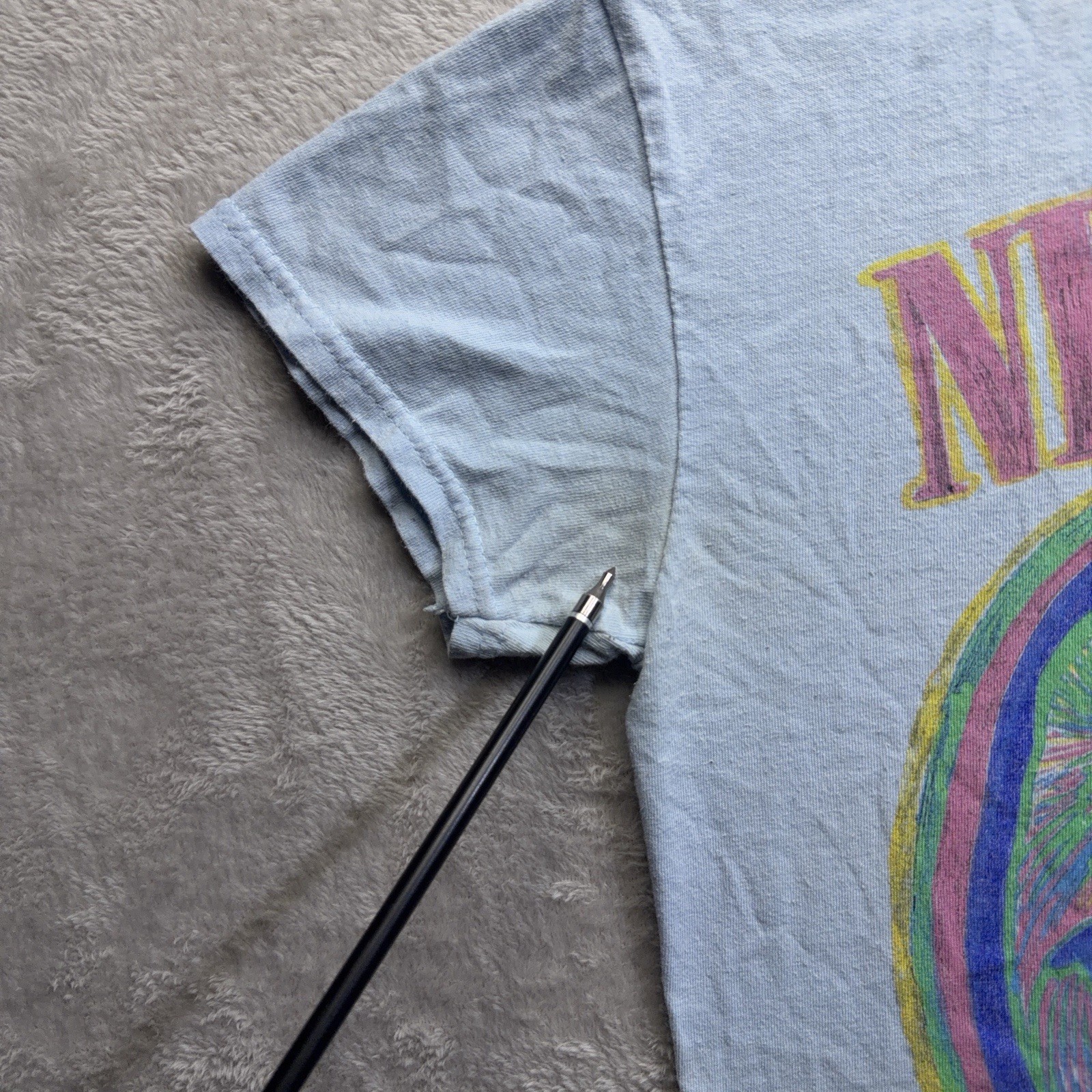 Nirvana | Graphic T-Shirt | Smiley Face | Mens S | Blue - Image 5