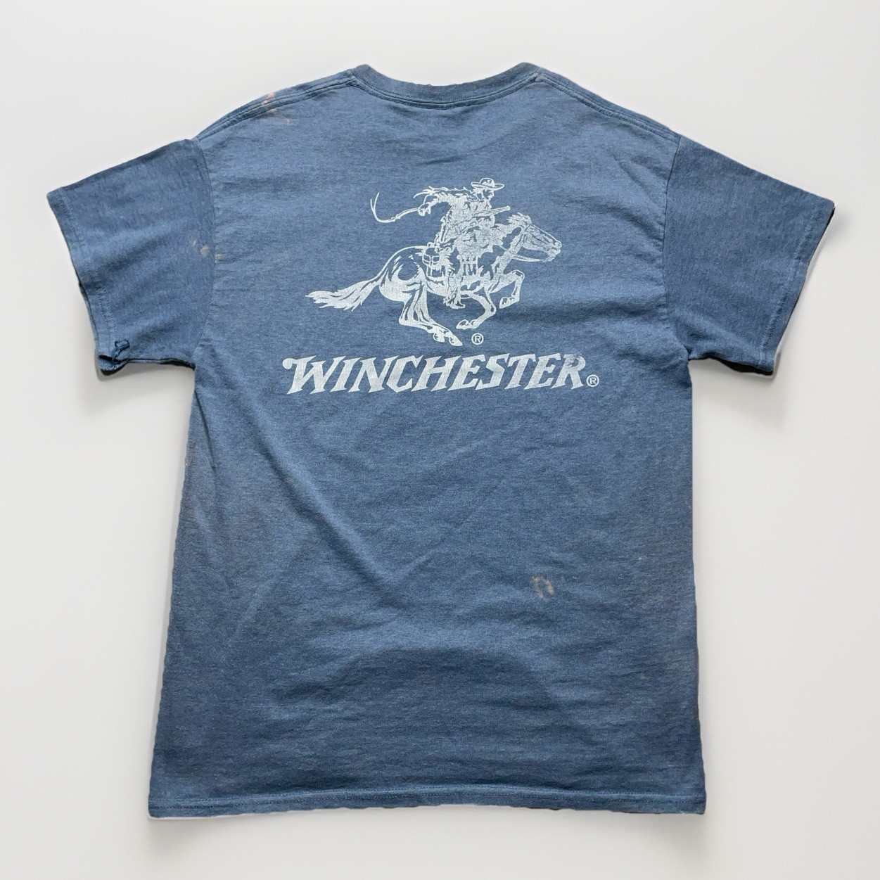 Winchester | T-Shirt | Cowboy Ammunition Graphic | Mens M | Blue