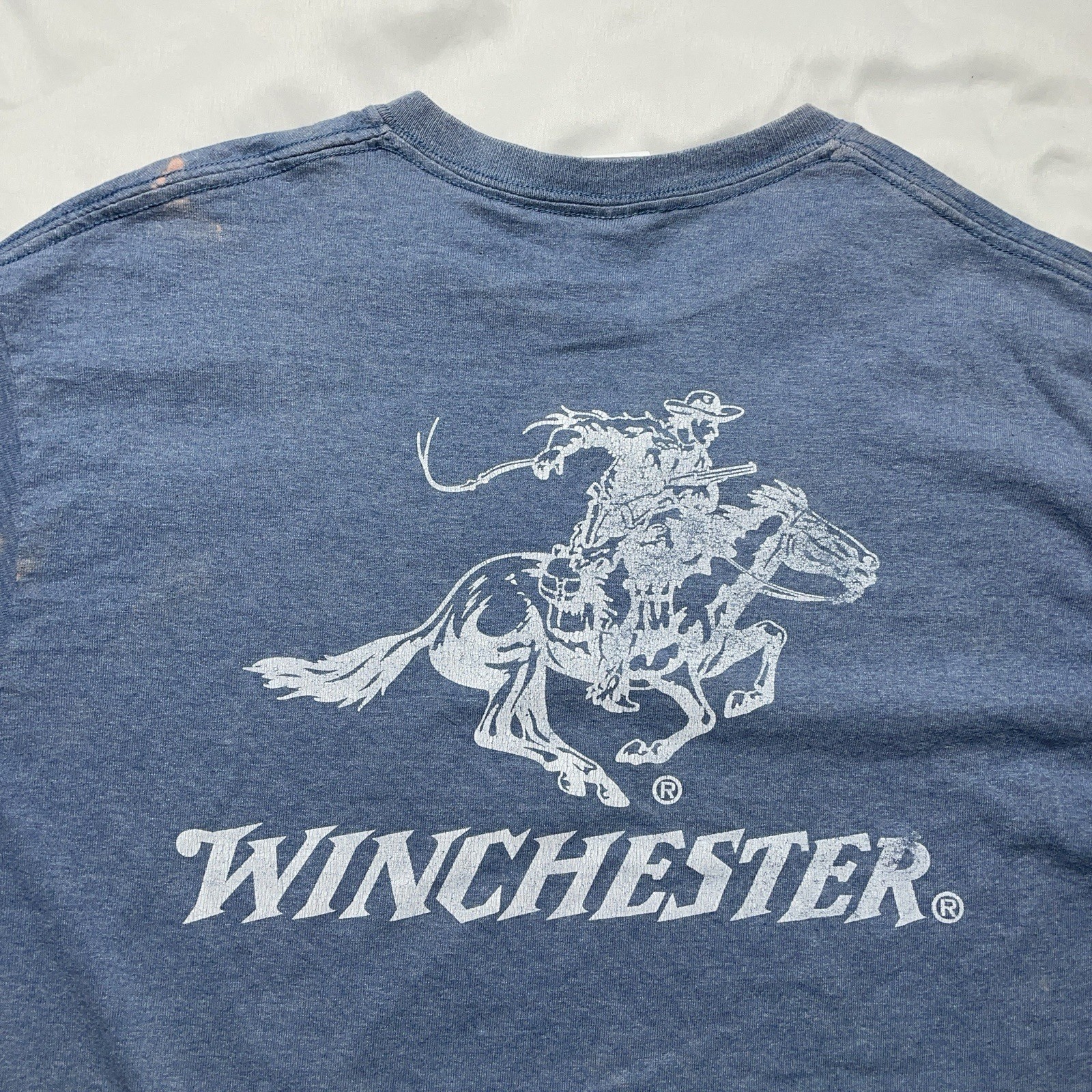Winchester | T-Shirt | Cowboy Ammunition Graphic | Mens M | Blue - Image 9