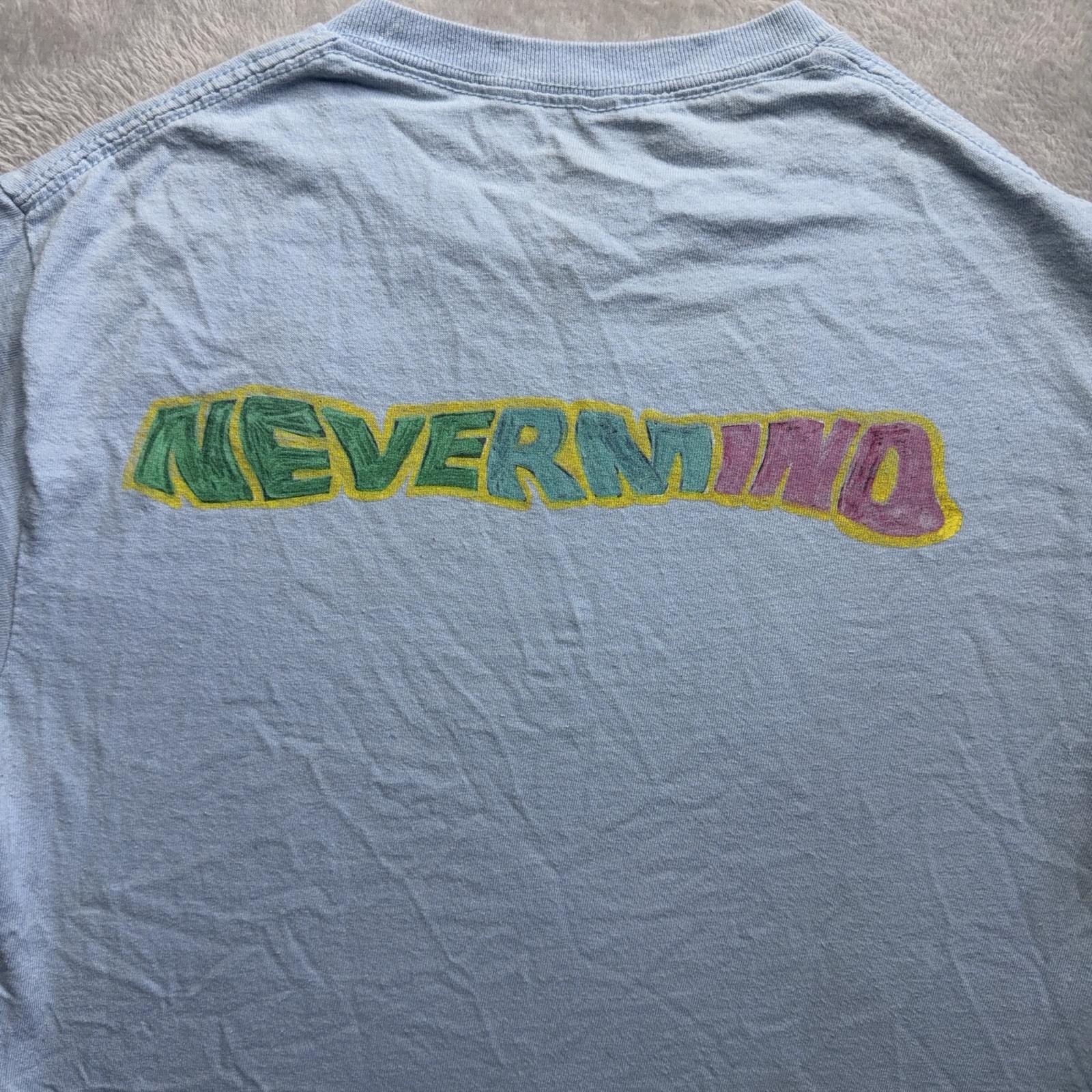Nirvana | Graphic T-Shirt | Smiley Face | Mens S | Blue - Image 10